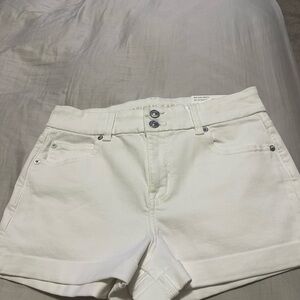 American Eagle Outfitters White Denim Short Shorts